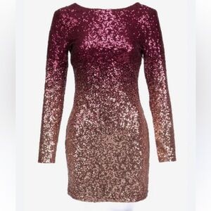 FASHION NOVA OMBRÉ SEQUIN DRESS Homecoming,Cruise, bachelorette,Prom